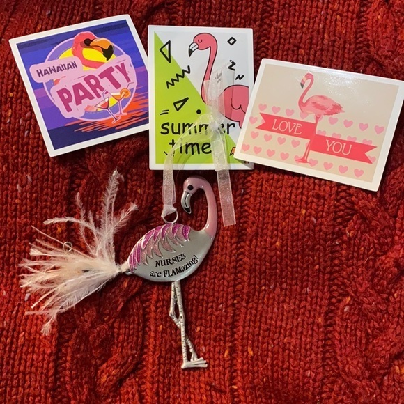 Ganz Nurses are‎ FLAMazing flamingo ornament and stickers Gift Idea - Picture 1 of 6